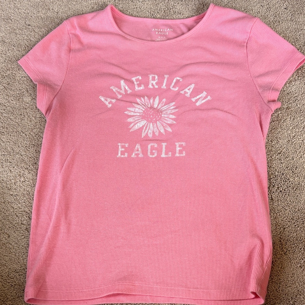 American Eagle Outfitters Ribbed Pink Top
